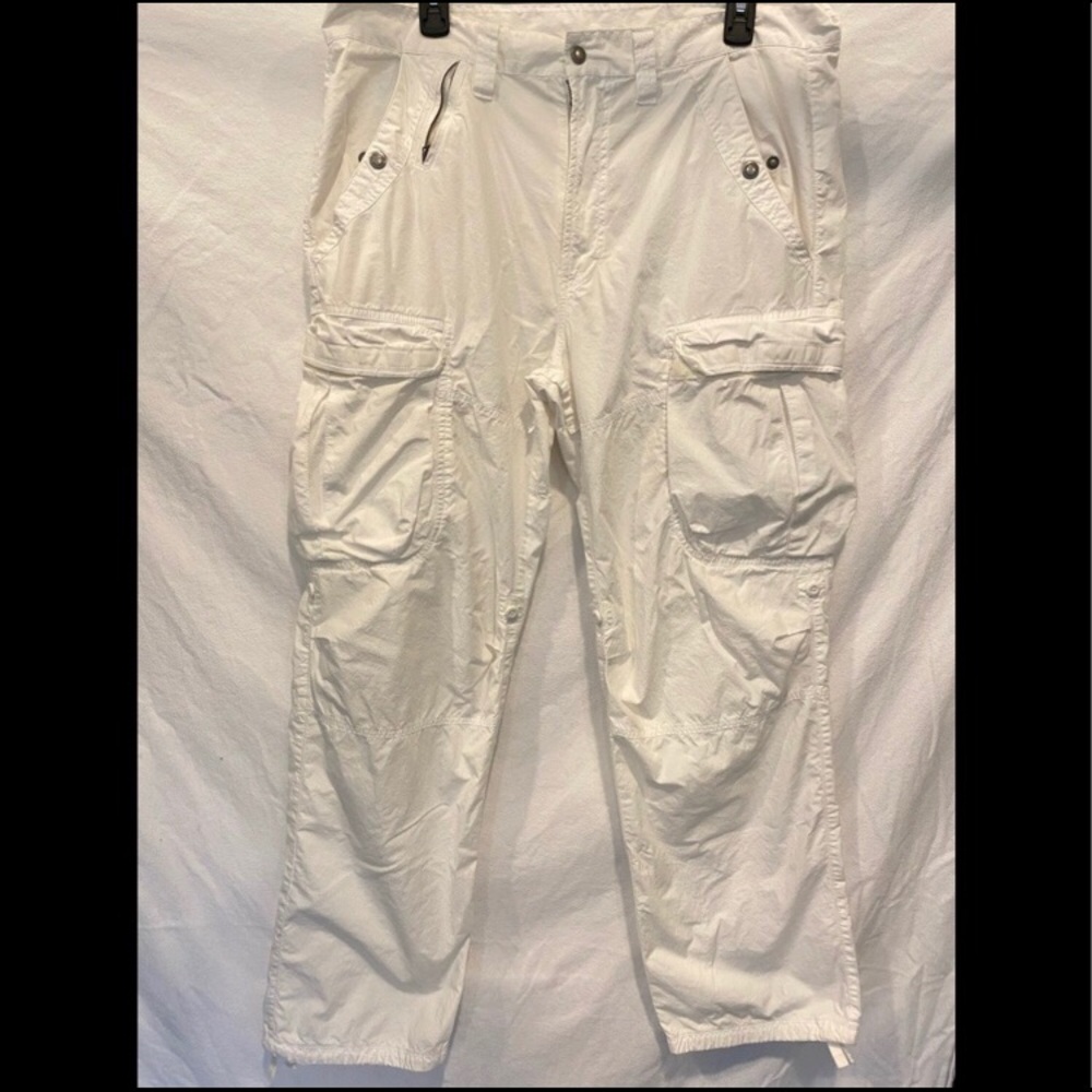 Armani Exchange white cotton cargo pants 36x32